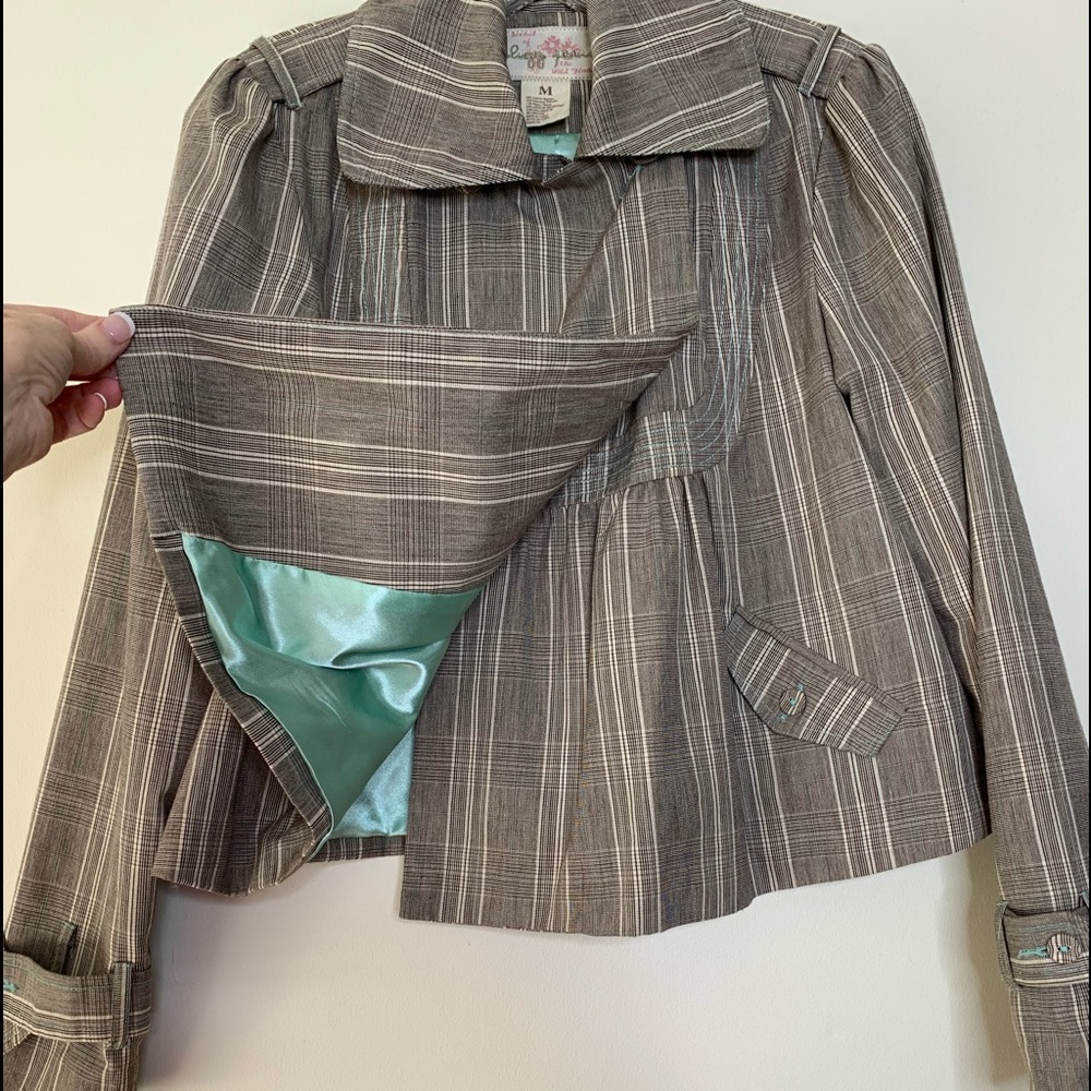 Plugg Double Breasted Cropped Swing Jacket - image 3